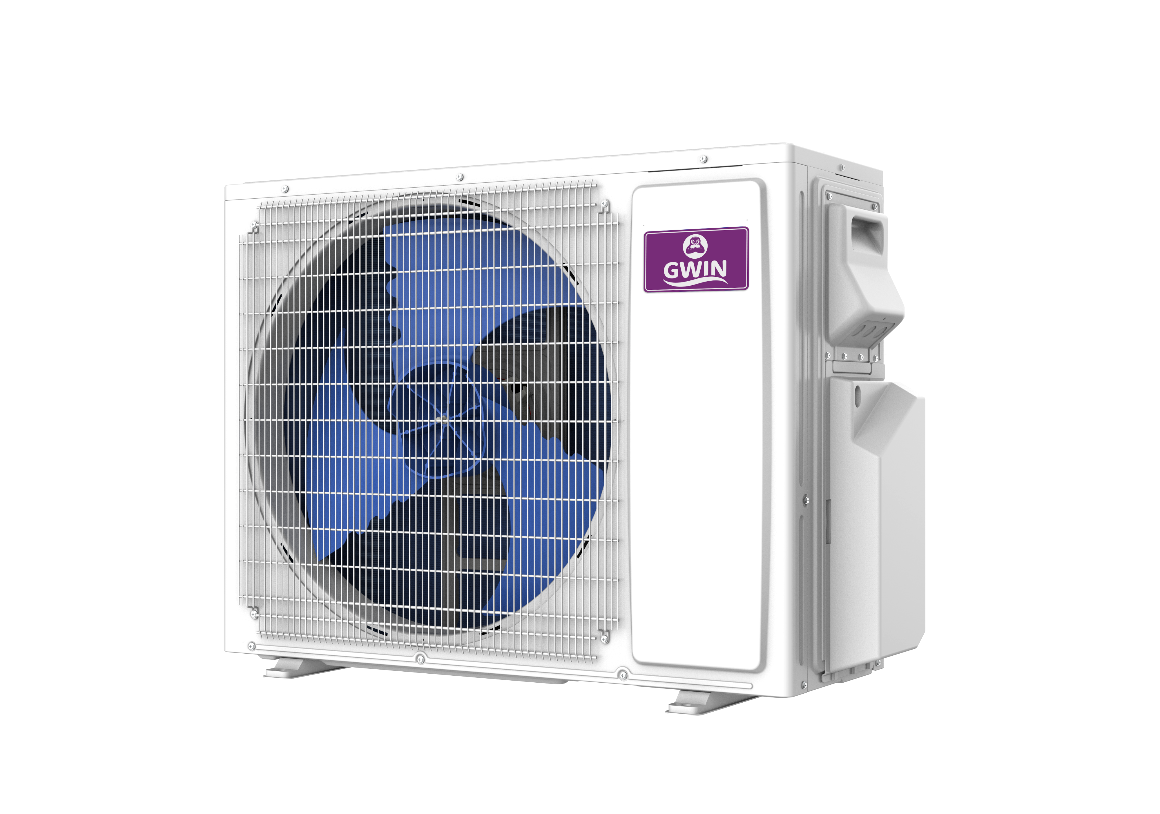 GWIN 18k BTU 22 SEER2 230V Two Zone Ductless Mini Split Complete System condenser only right facing view