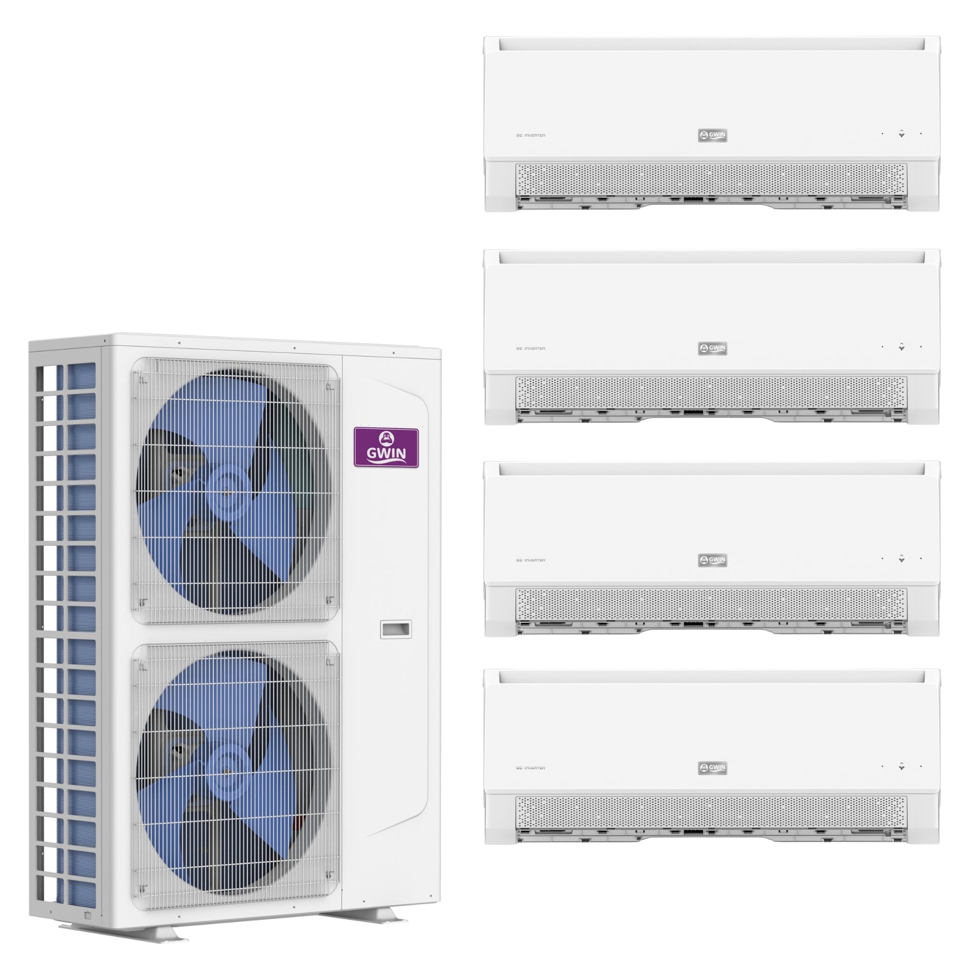 GWIN 33k BTU 22 SEER2 230V Four Zone Ductless Mini Split Complete System