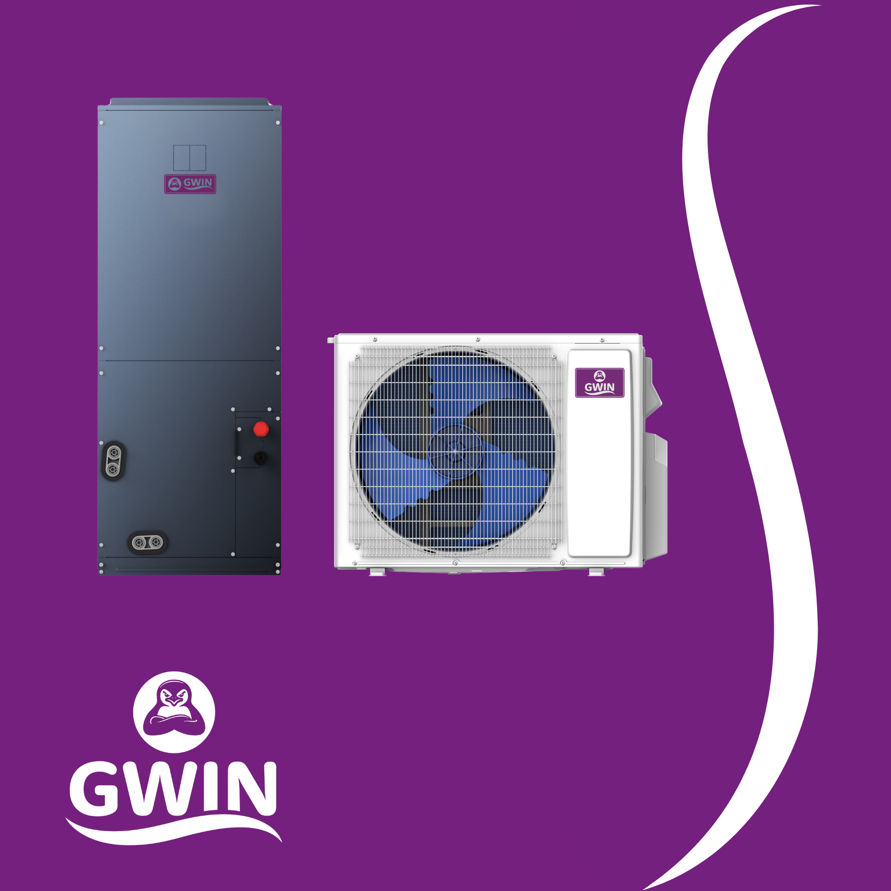 GWIN 3 Ton - 36,000 BTU - 18.2 SEER2 - Ducted Complete System With 15 ...